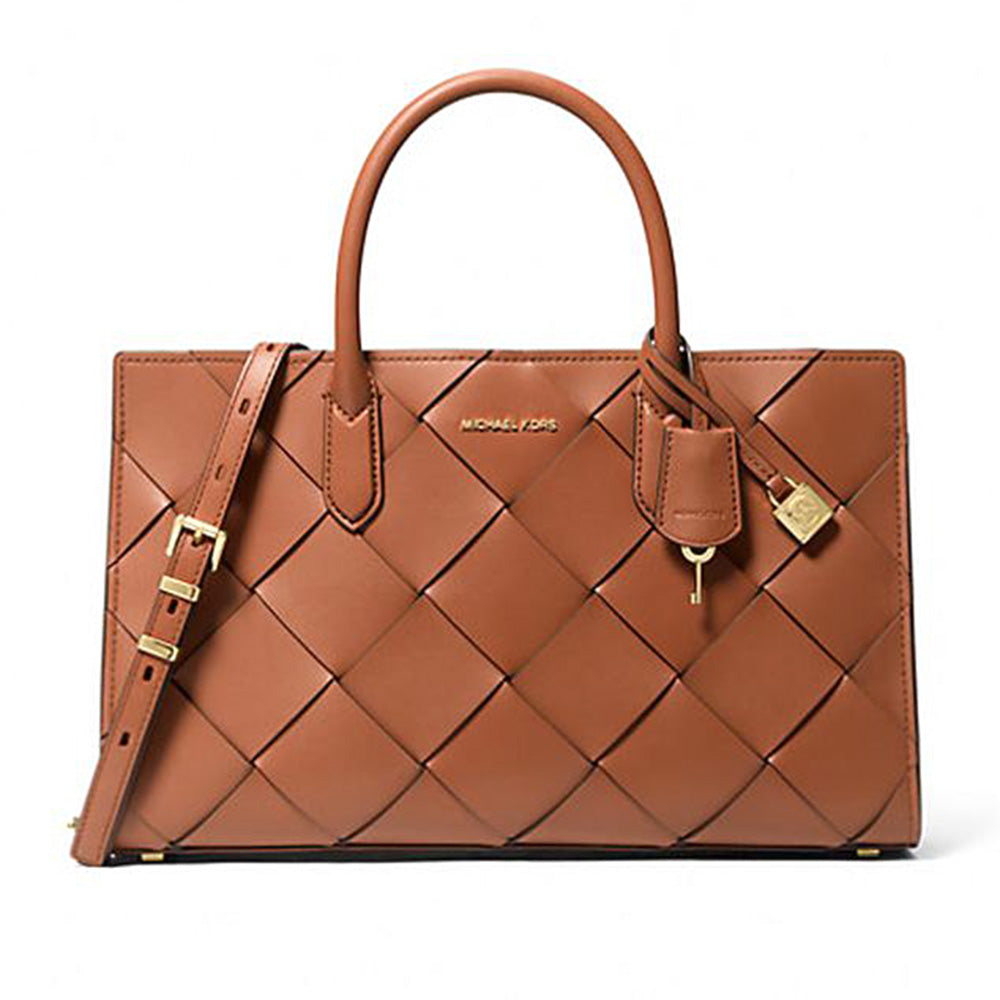 Michael Kors Scarlett Medium Satchel Bag with Adjustable Strap - Brown