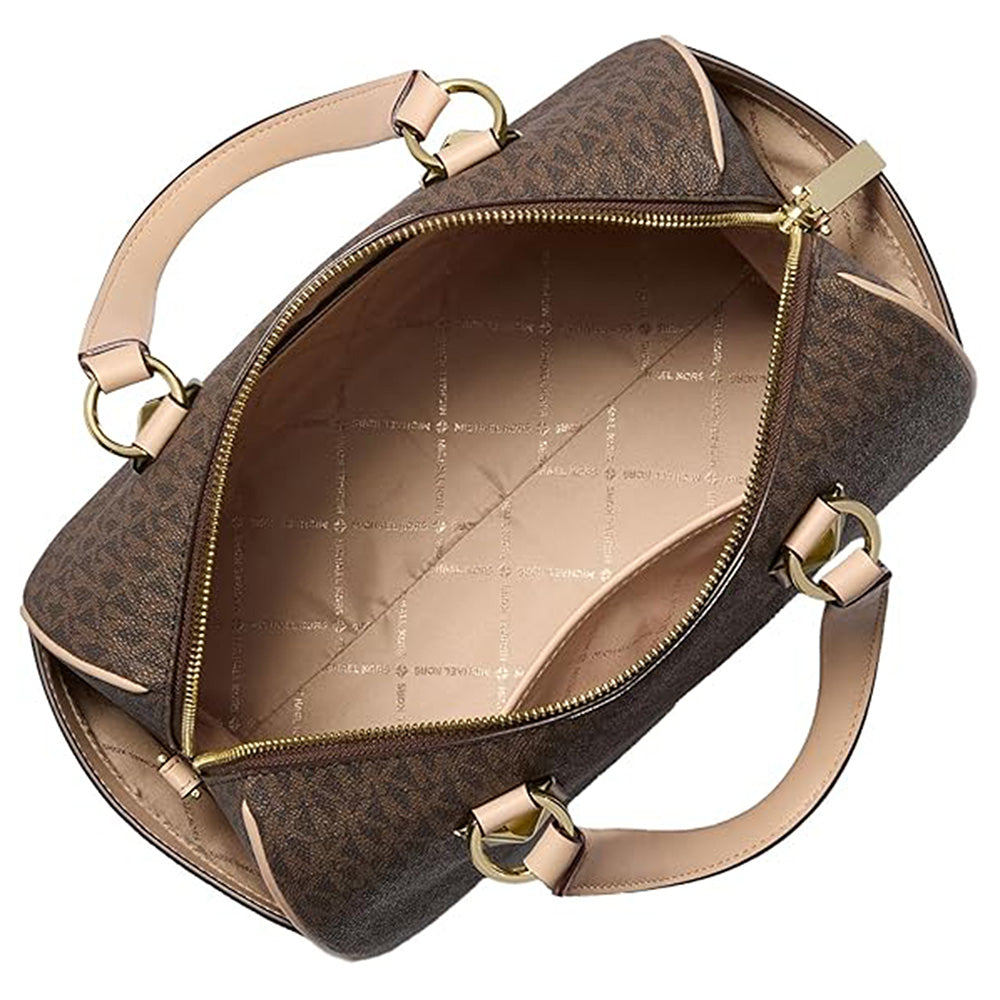 Michael Kors Grayson Medium Duffle Satchel Bag with Adjustable Strap - Brown