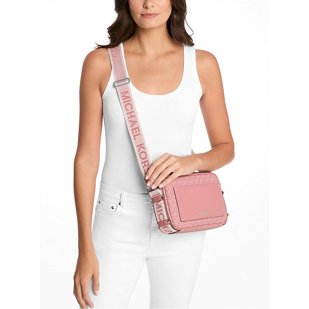 Michael Kors Maeve Large Signature Logo Crossbody Bag - Pink