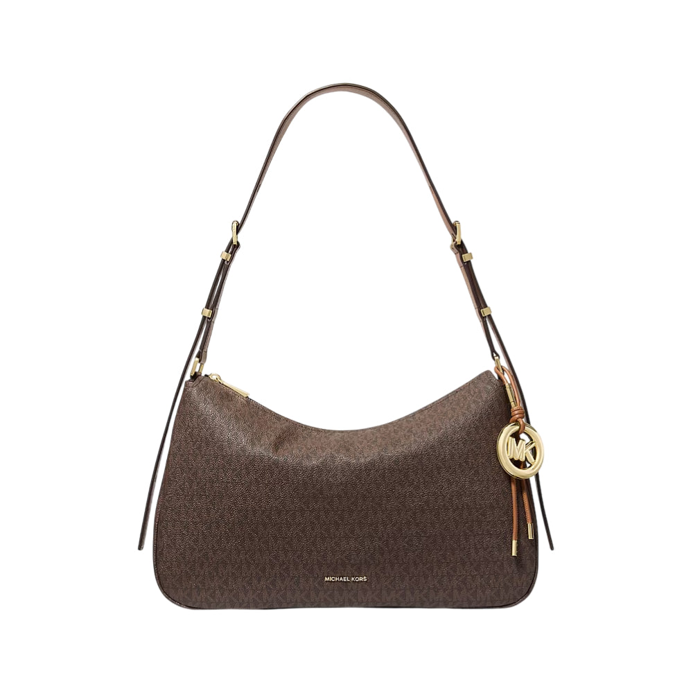 Michael Kors Women's Nolita Medium Signature Logo Shoulder Bag - Brown