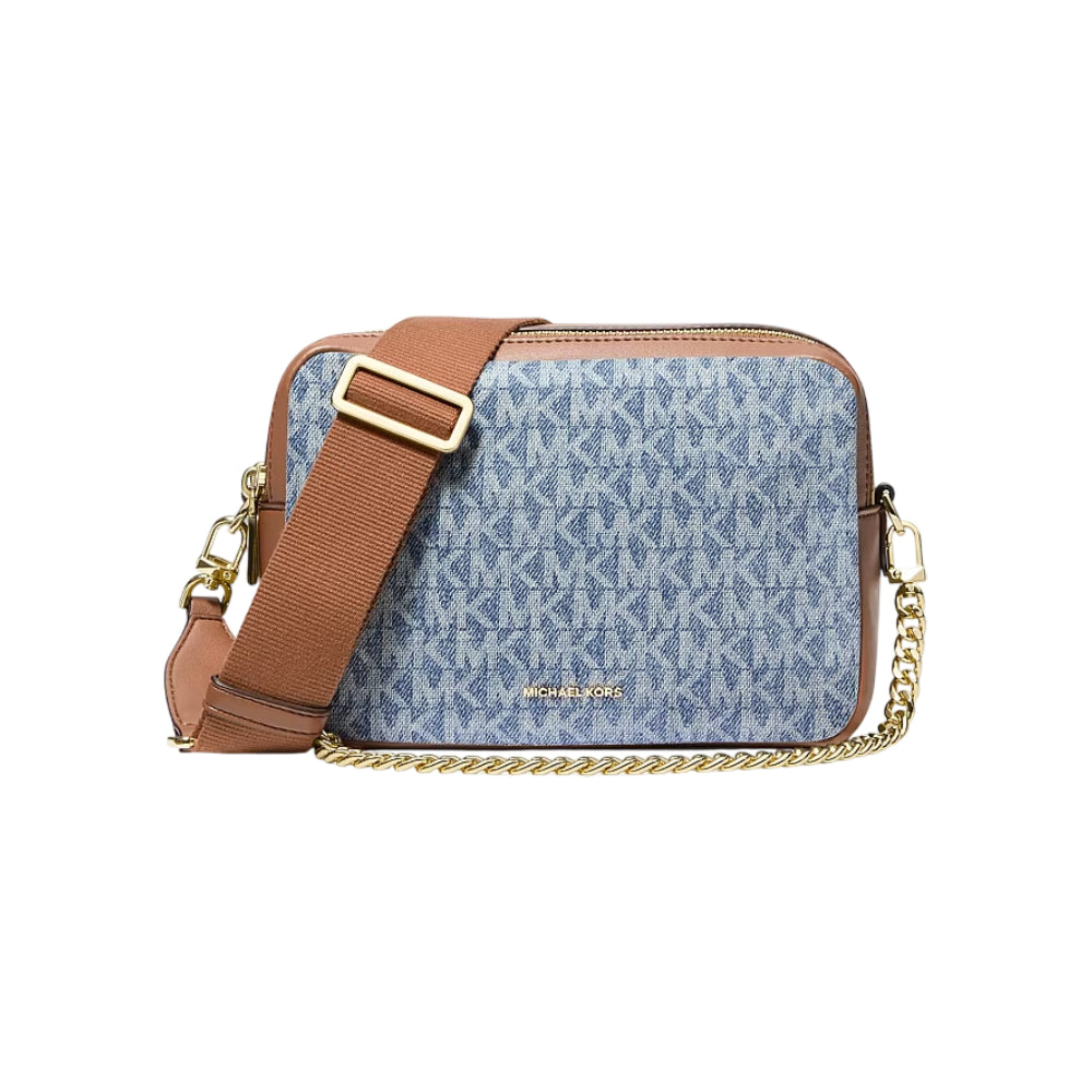 Michael Kors Women's Bryant Double Zip Chain Camera Crossbody Bag - Blue