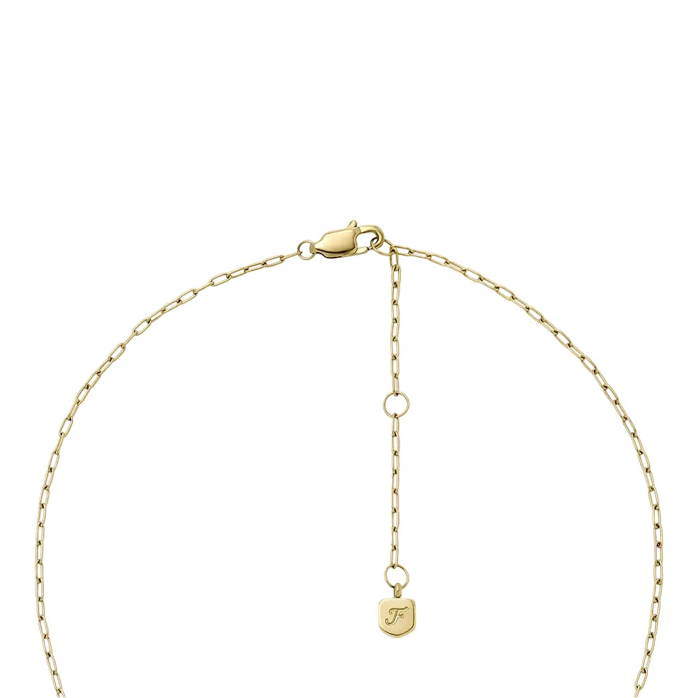 Fossil Sadie All My Love Gold-Tone Stainless Steel Heart Pendant Necklace ( Small )