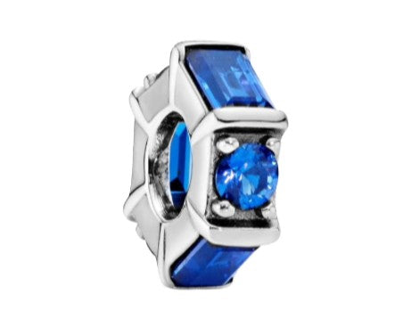 Ragazza Studio Ice Cube Spacer Charm in 925 Sterling Silver - Blue