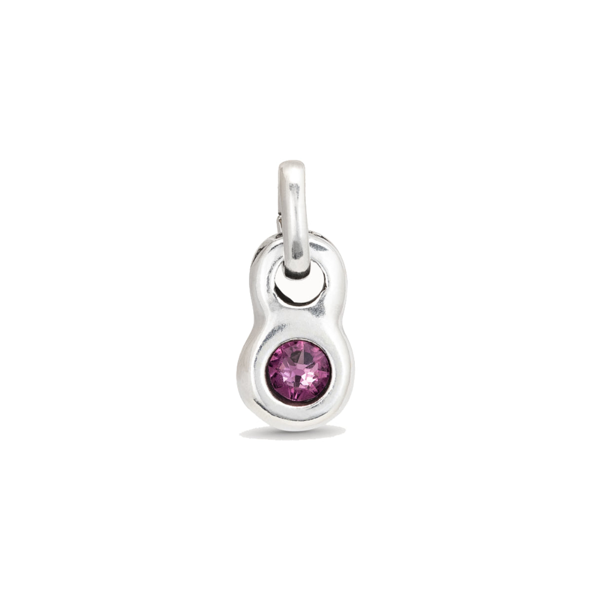 UNOde50 Unisex Faceted Crystal Round Charm in Sterling Silver-Plating over Metal