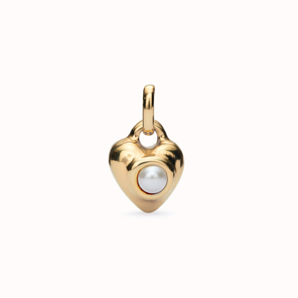 UNOde50 Hazte Unisex Faceted Crystal Heart Charm in Metal Alloy