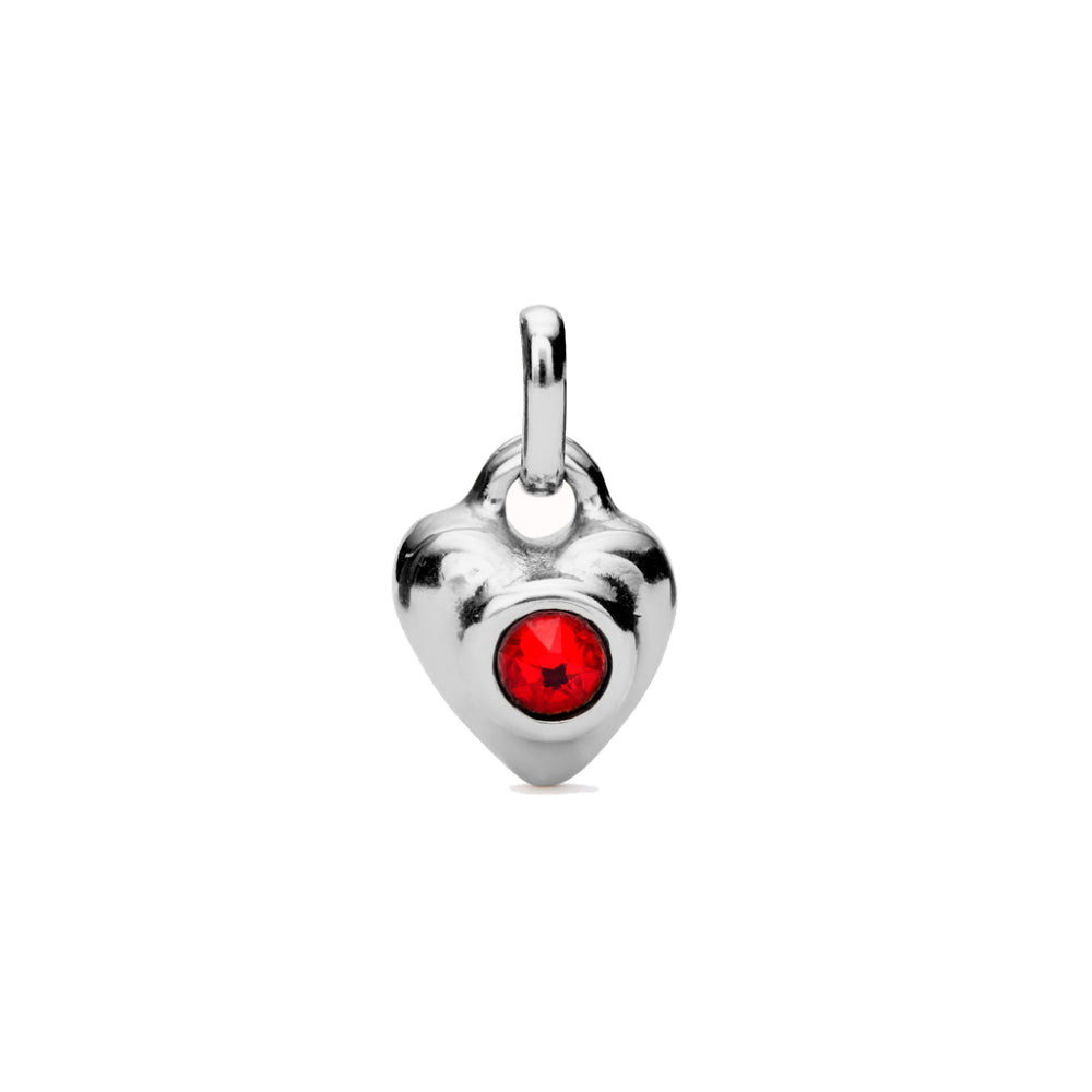 UNOde50 Hazte Unisex Faceted Crystal Heart Charm in Metal Alloy