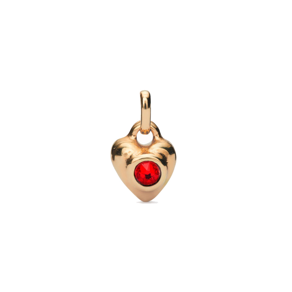 UNOde50 Hazte Unisex Faceted Crystal Heart Charm in Metal Alloy