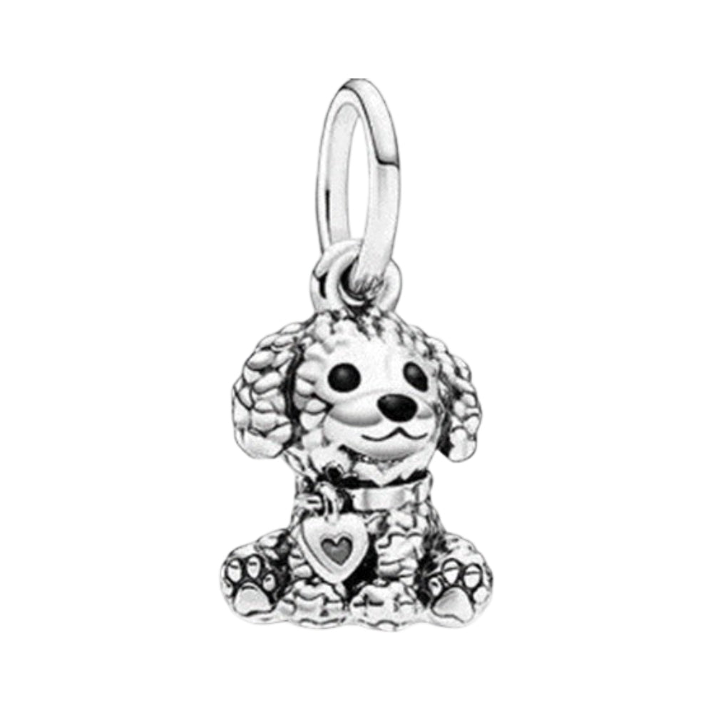 Ragazza Studio Poodle Puppy Dog Charm in 925 Sterling Silver