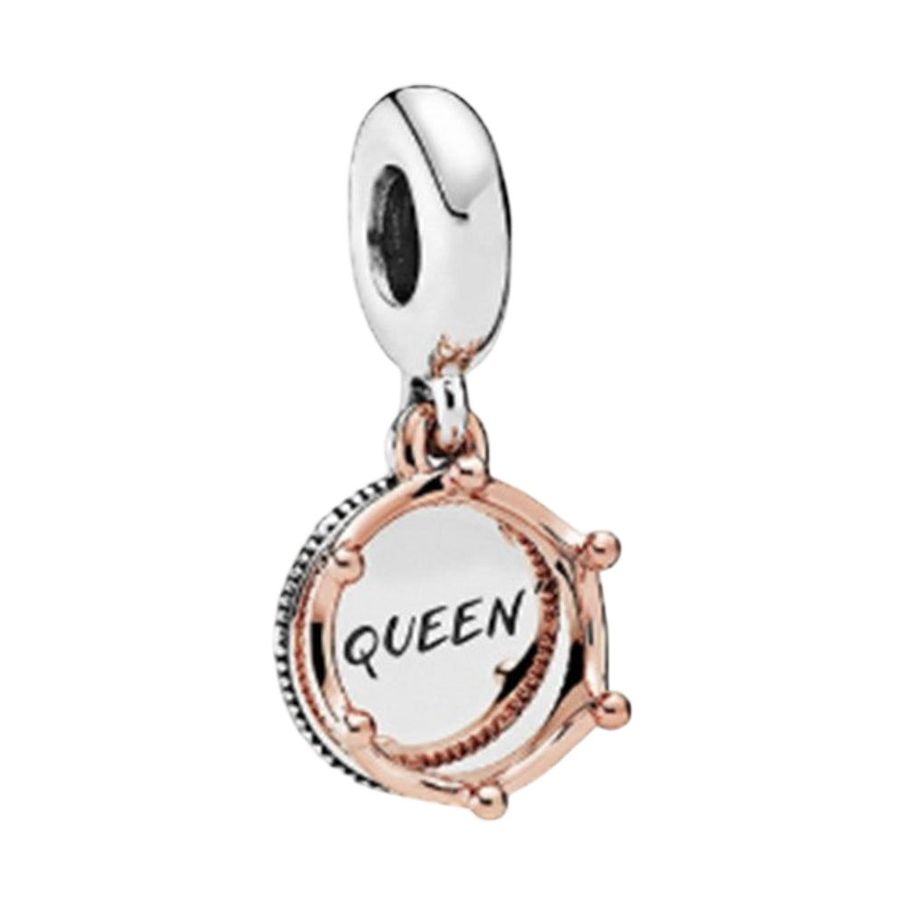 Charm colgante con corona real y reina de Ragazza Studio en plata de ley 925
