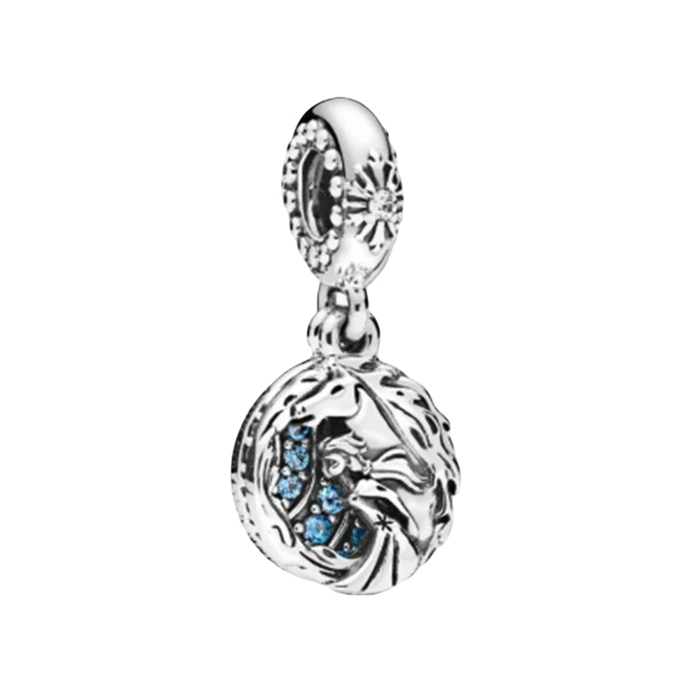 Ragazza Studio Disney Frozen Elsa and Nokk Dangle Charm in 925 Sterling Silver