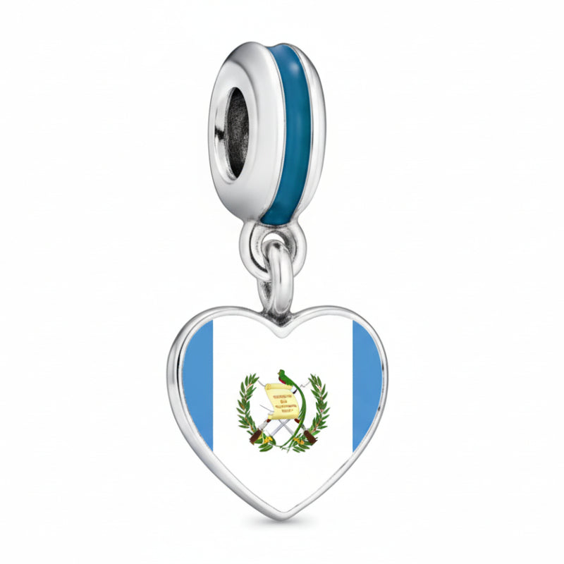 Ragazza Studio National Flag Dangling Charm in 925 Sterling Silver