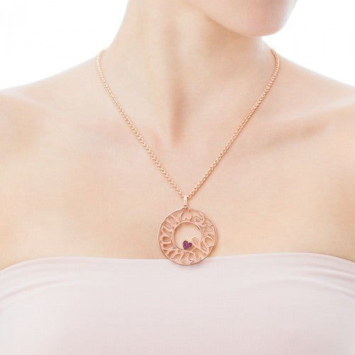 Tous Women's 0.1 ct. Ruby Mother of Pearl Mama Pendant in 18K Rose Gold - - Curacao