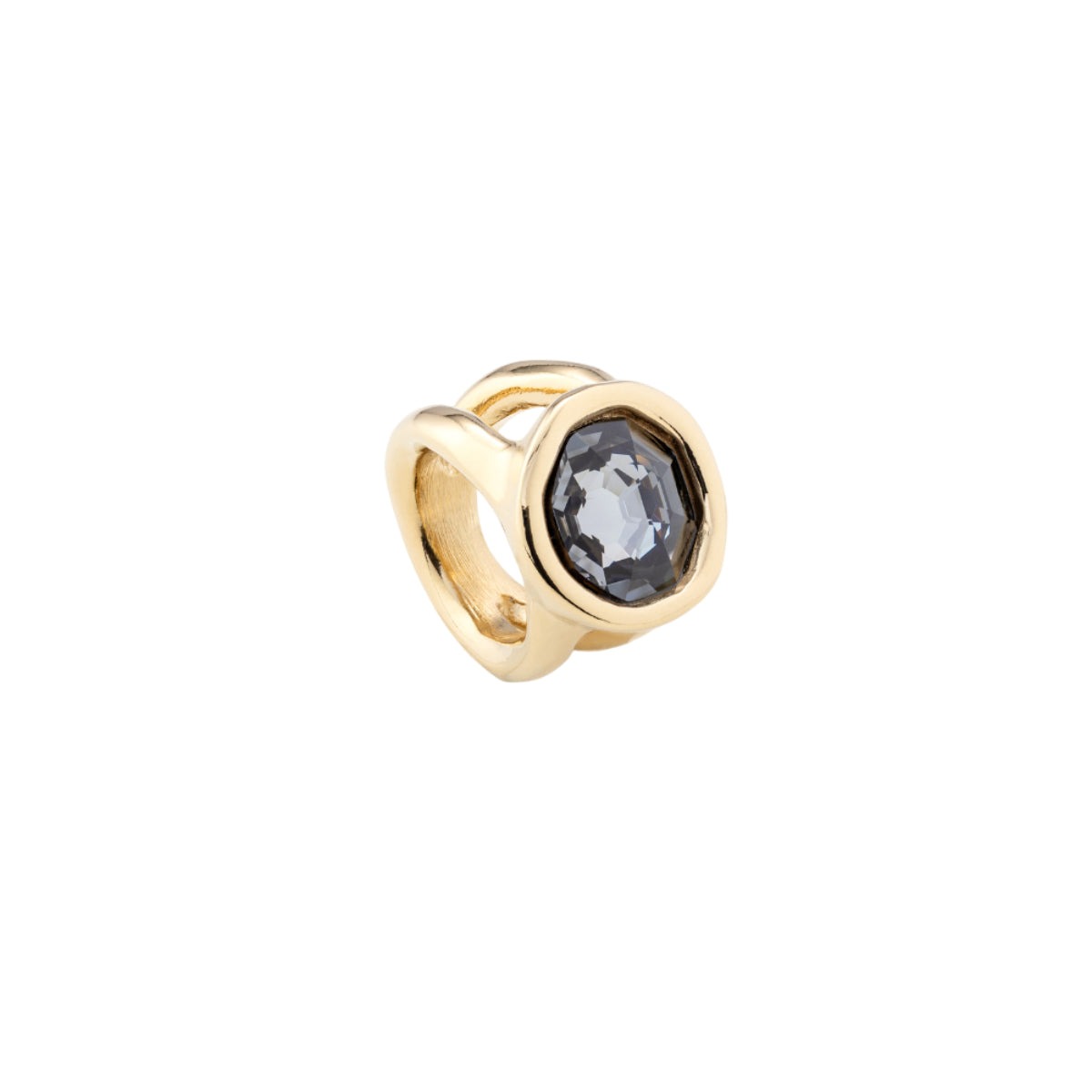 UNOde50 Women's Gray Faceted Crystal Ring in 18K Gold-Plating over Metal
