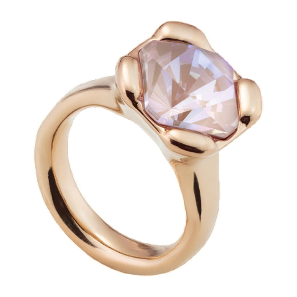 UNOde50 Charismatic Women's Pink Faceted Crystal Ring in 18K Gold-Plating over Metal Alloy