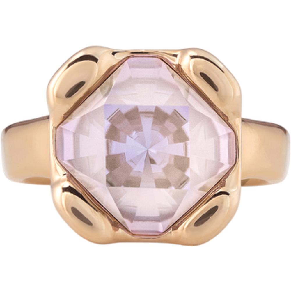 UNOde50 Charismatic Women's Pink Faceted Crystal Ring in 18K Gold-Plating over Metal Alloy