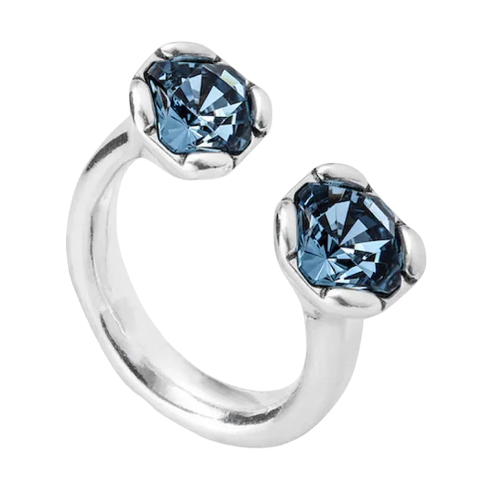 UNOde50 Charismatic Women's Two Faceted Crystal Ring in Metal Alloy
