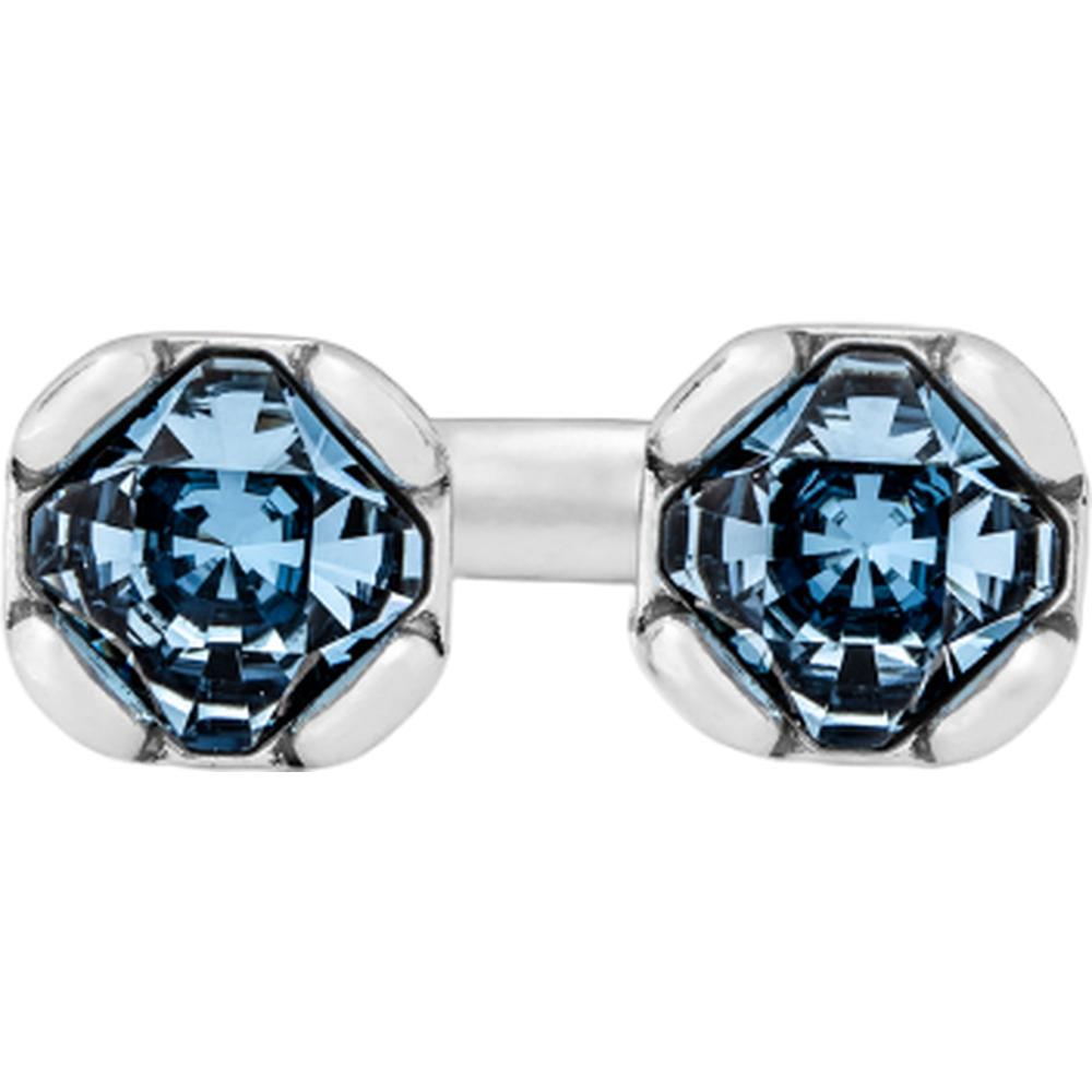 UNOde50 Charismatic Women's Two Blue Faceted Crystal Ring in Sterling Silver-Plating over Metal Alloy