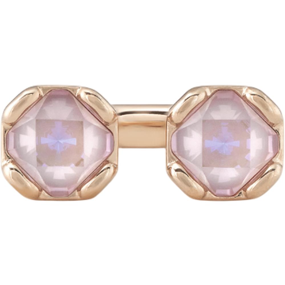 UNOde50 Charismatic Women's Two Pink Faceted Crystal Ring in 18K Gold-Plating over Metal Alloy