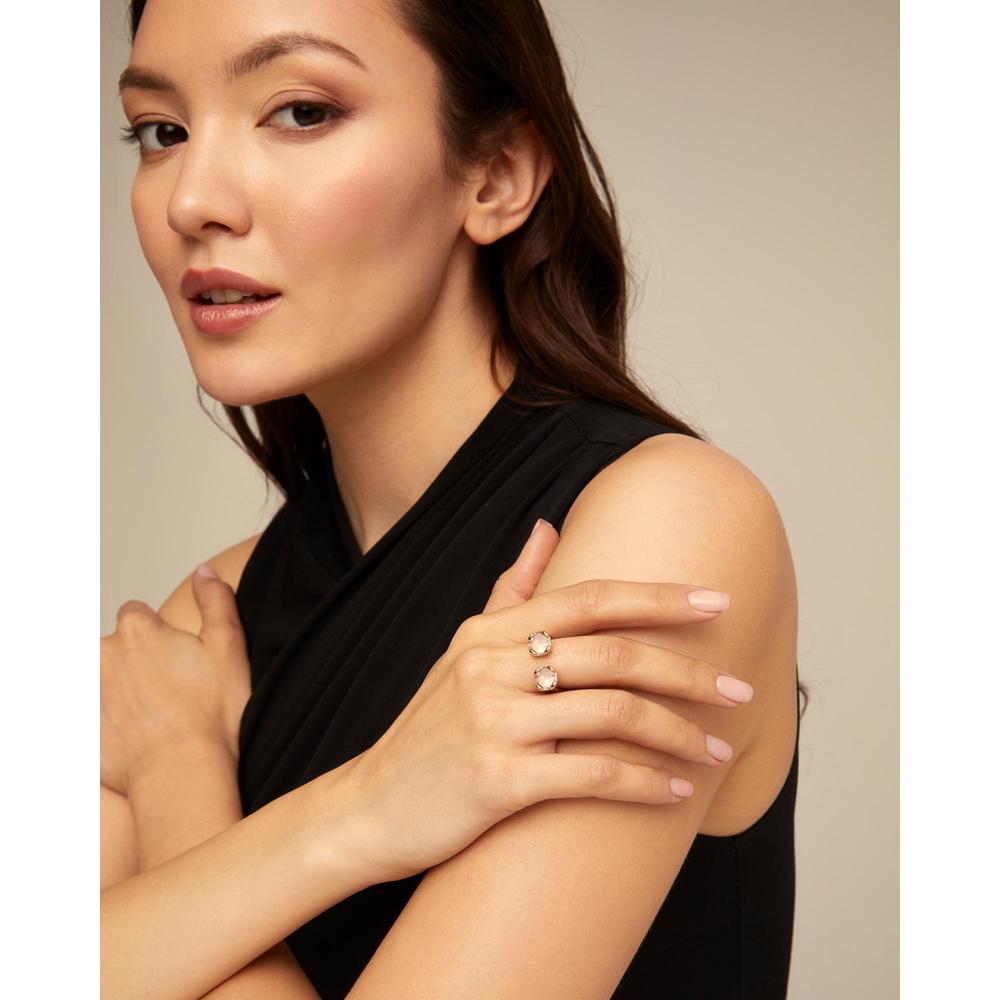 UNOde50 Charismatic Women's Two Pink Faceted Crystal Ring in 18K Gold-Plating over Metal Alloy