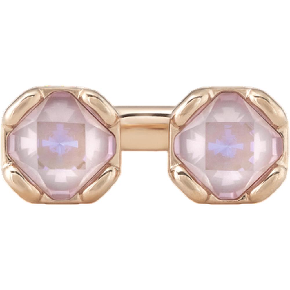 UNOde50 Charismatic Women's Two Pink Faceted Crystal Ring in 18K Gold-Plating over Metal Alloy