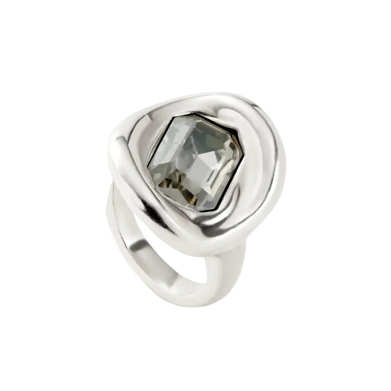 UNOde50 Ser Valiente Exc Women's Gray Crystal Ring in Sterling Silver-Plating over Metal Alloy