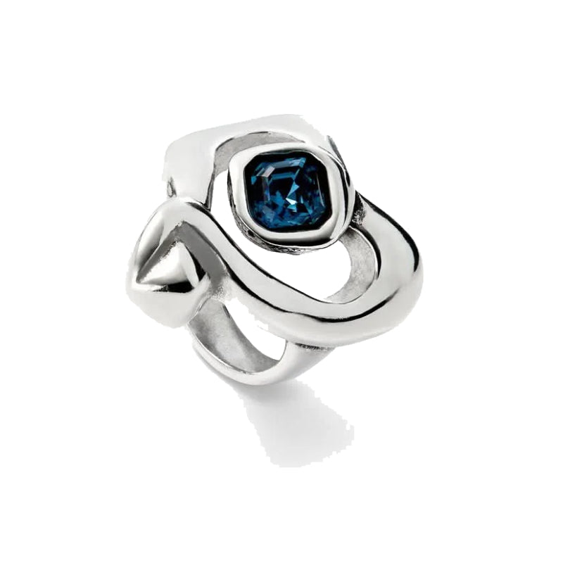 UNOde50 Ser Expresiva Women's Crystal Ring in Sterling Silver-Plating over Metal Alloy