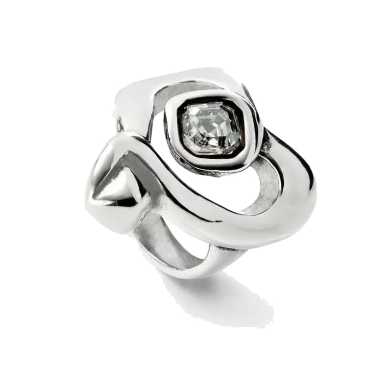 UNOde50 Ser Expresiva Women's Crystal Ring in Sterling Silver-Plating over Metal Alloy