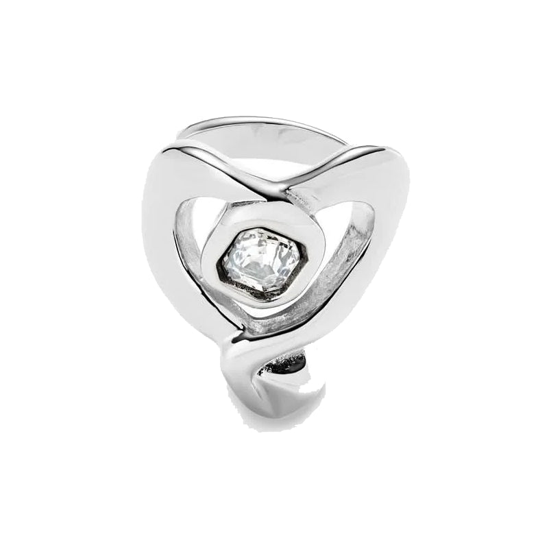 UNOde50 Ser Expresiva Women's Crystal Ring in Sterling Silver-Plating over Metal Alloy