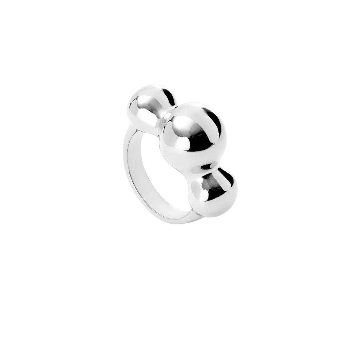 UNOde50 Ser Intrepida Unisex Three Central Beads Ring in Metal
