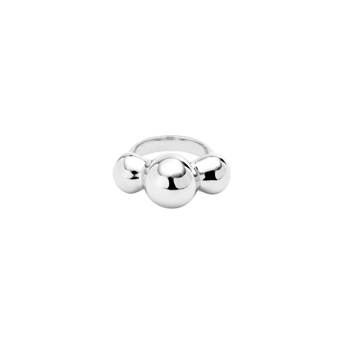 UNOde50 Ser Intrepida Unisex Three Central Beads Ring in Metal