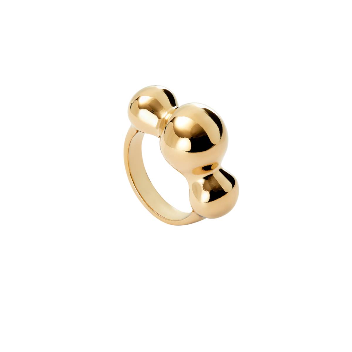 UNOde50 Ser Intrepida Unisex Three Central Beads Ring in Metal