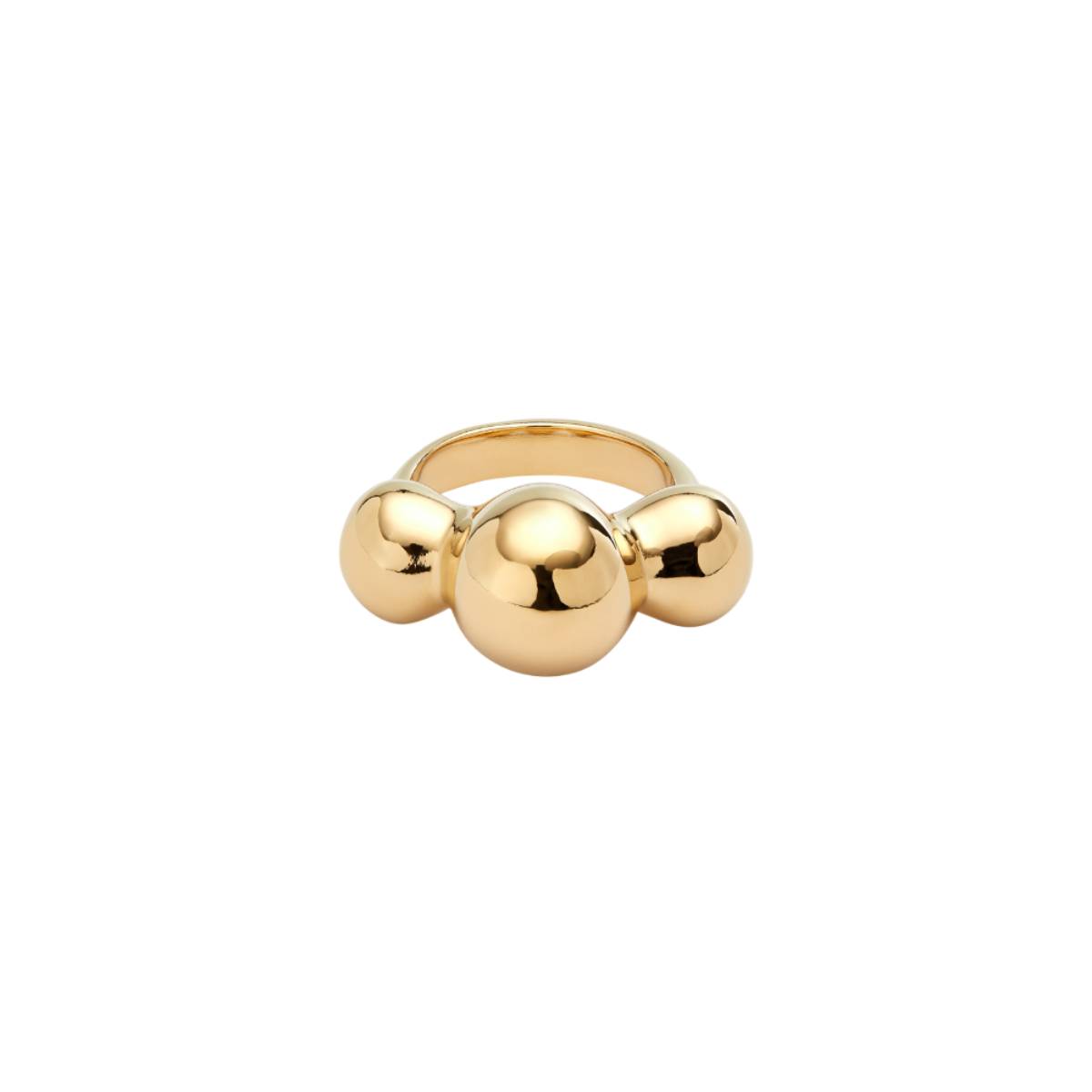 UNOde50 Ser Intrepida Unisex Three Central Beads Ring in Metal