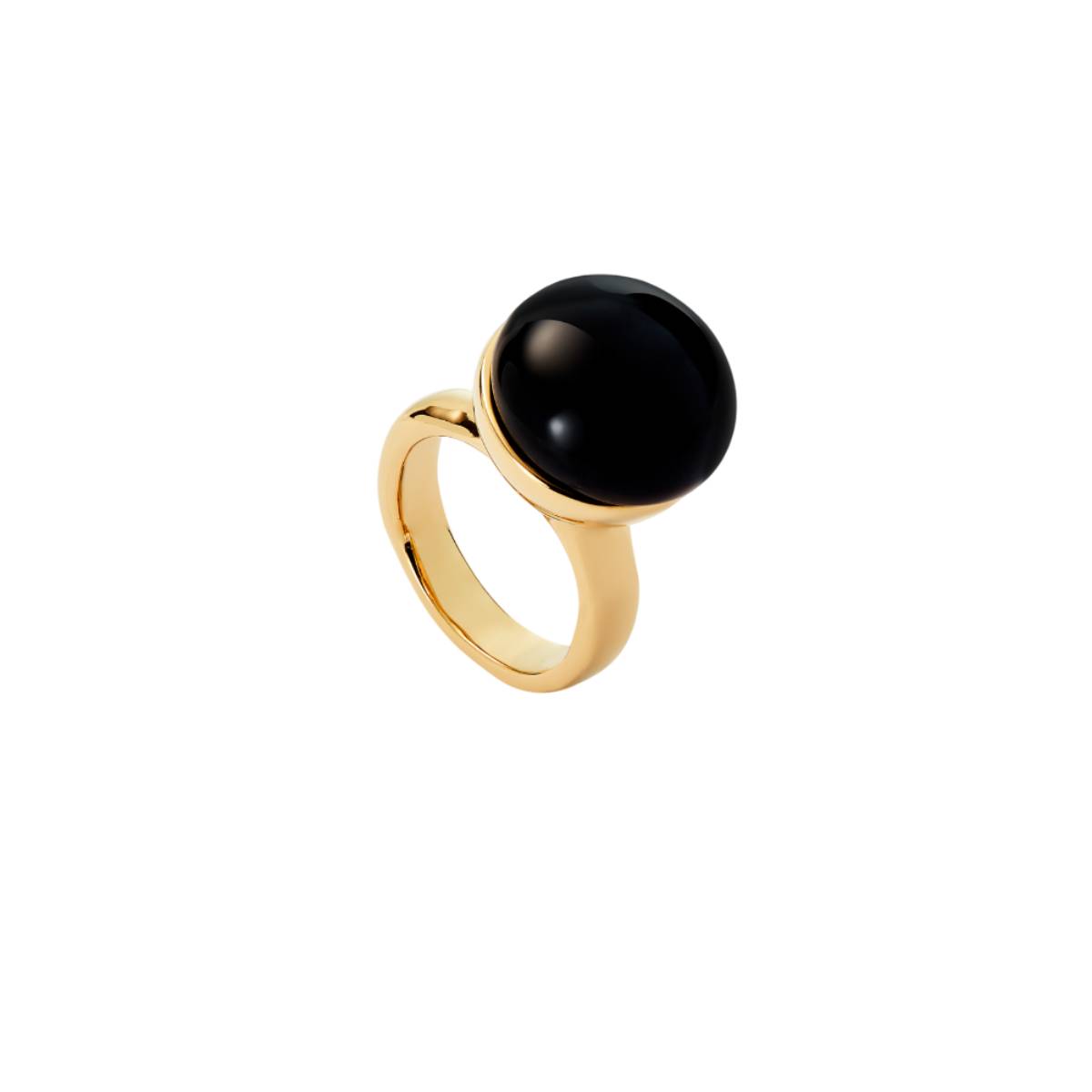 UNOde50 Ser Fascinante Women's Black Murano Glass Ring in Metal Alloy
