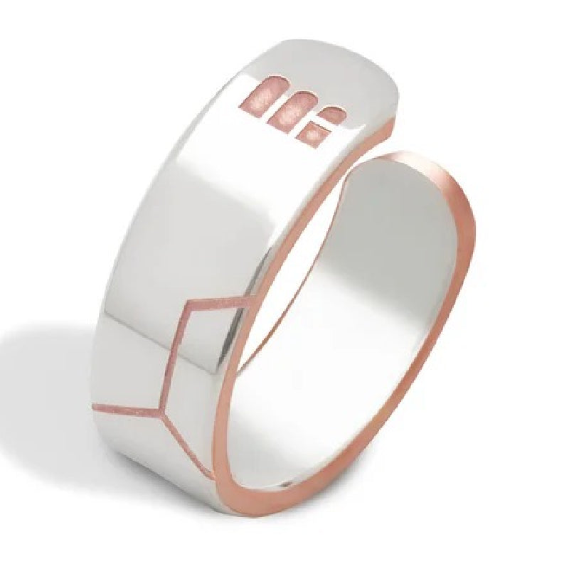 Metal Alchemist Honey Comb Bold Ring in 925 Sterling Silver