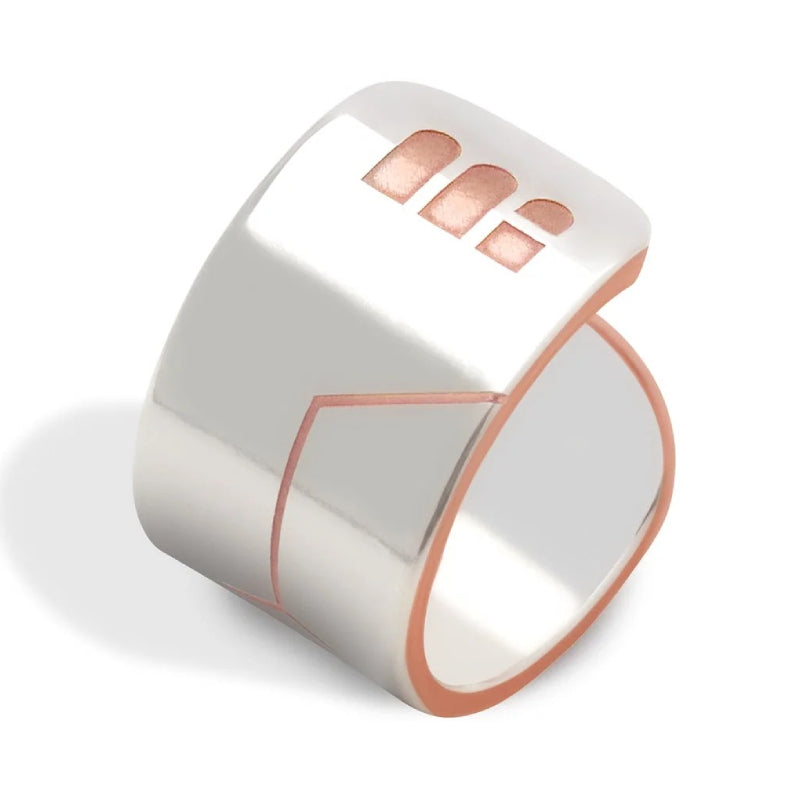 Metal Alchemist Honey Comb Bold Ring in 925 Sterling Silver