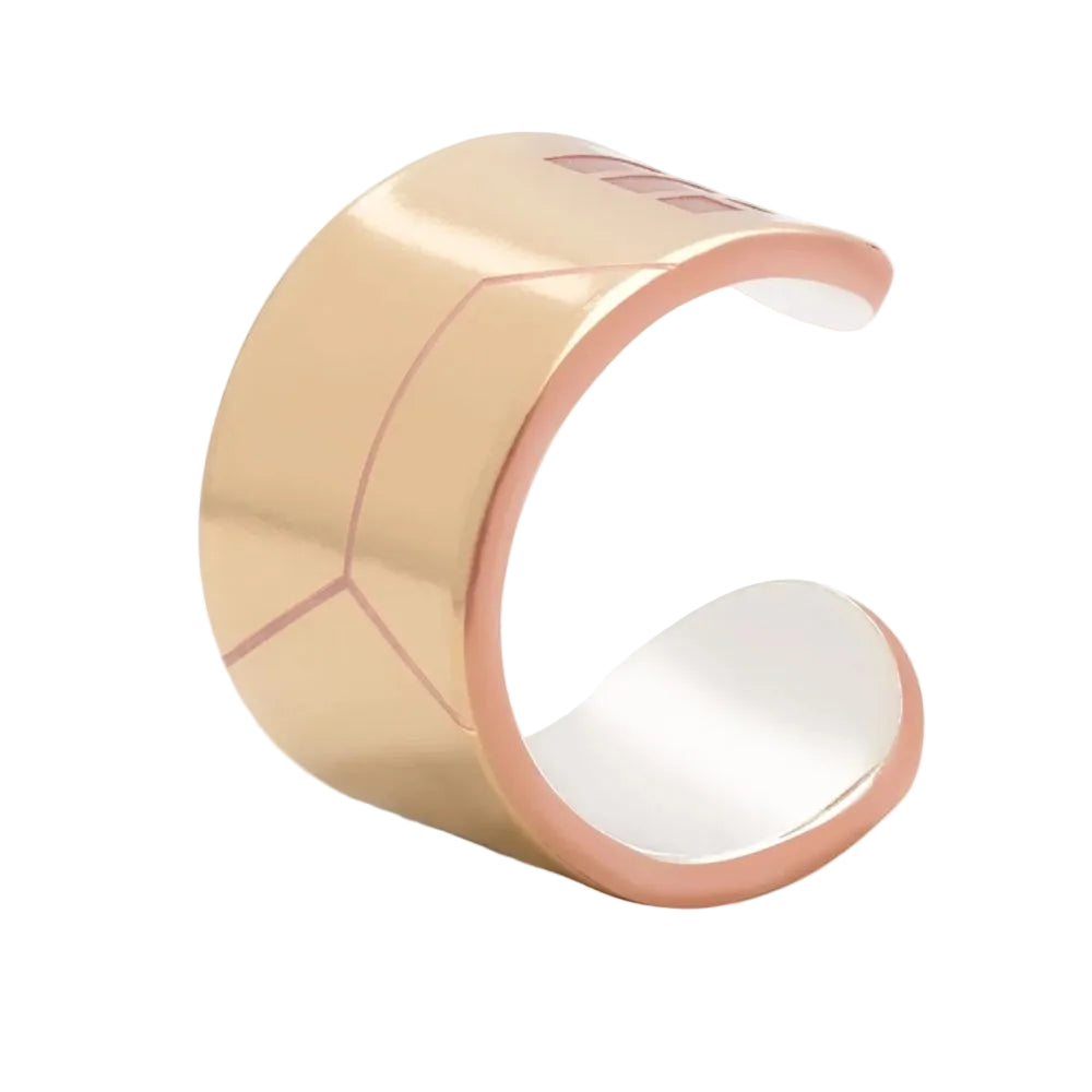 Metal Alchemist Trialchemy Bonded HoneyComb Bold Ring In 14K Gold Plated Over 925 Sterling Silver