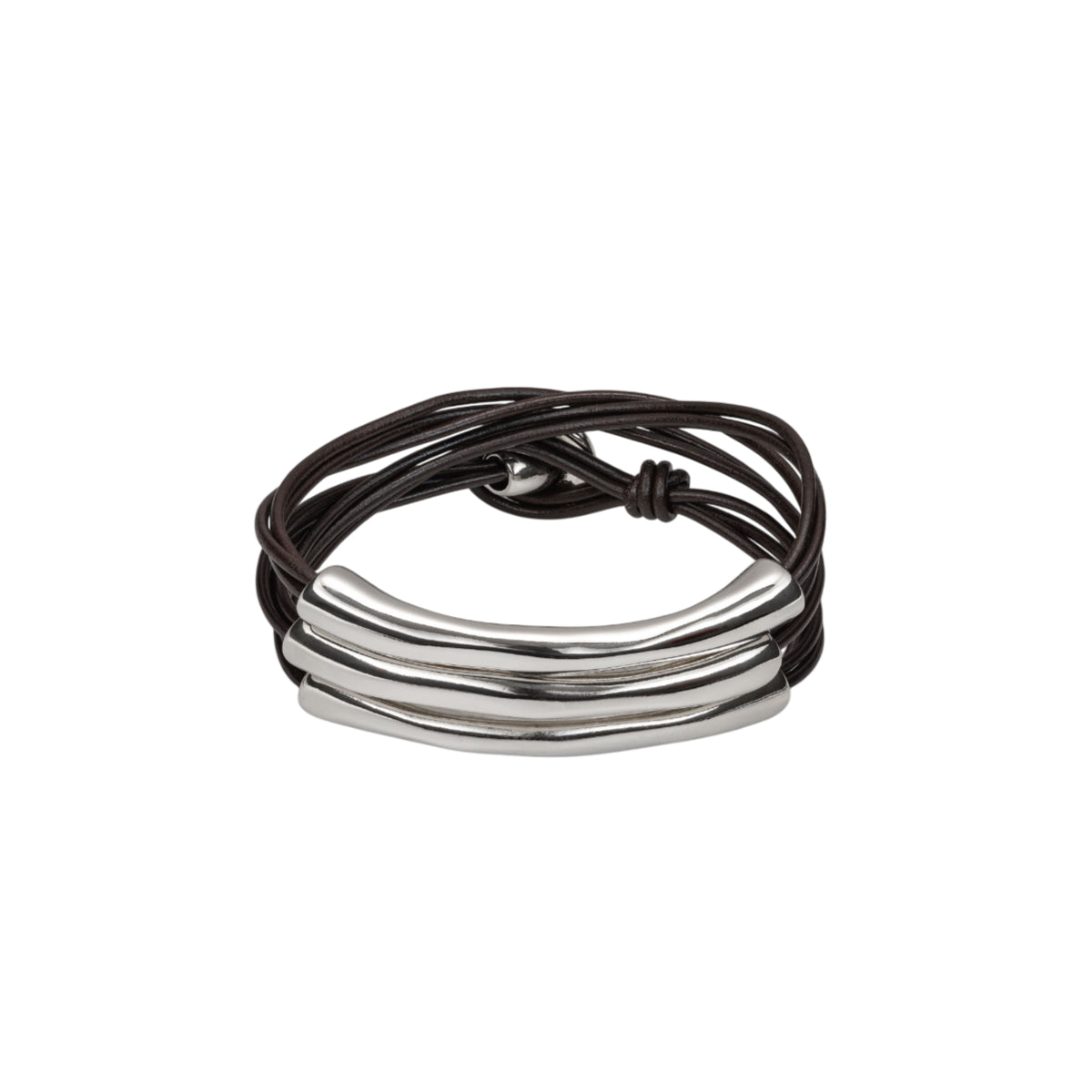 UNOde50 Not To Be Women's Three Strand Leather Bracelet in Metal