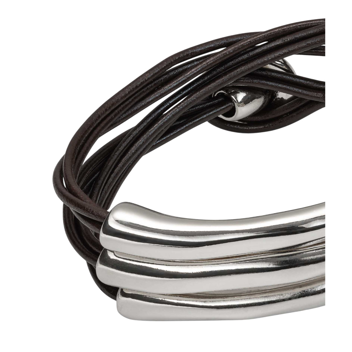 UNOde50 Not To Be Women's Three Strand Leather Bracelet in Metal