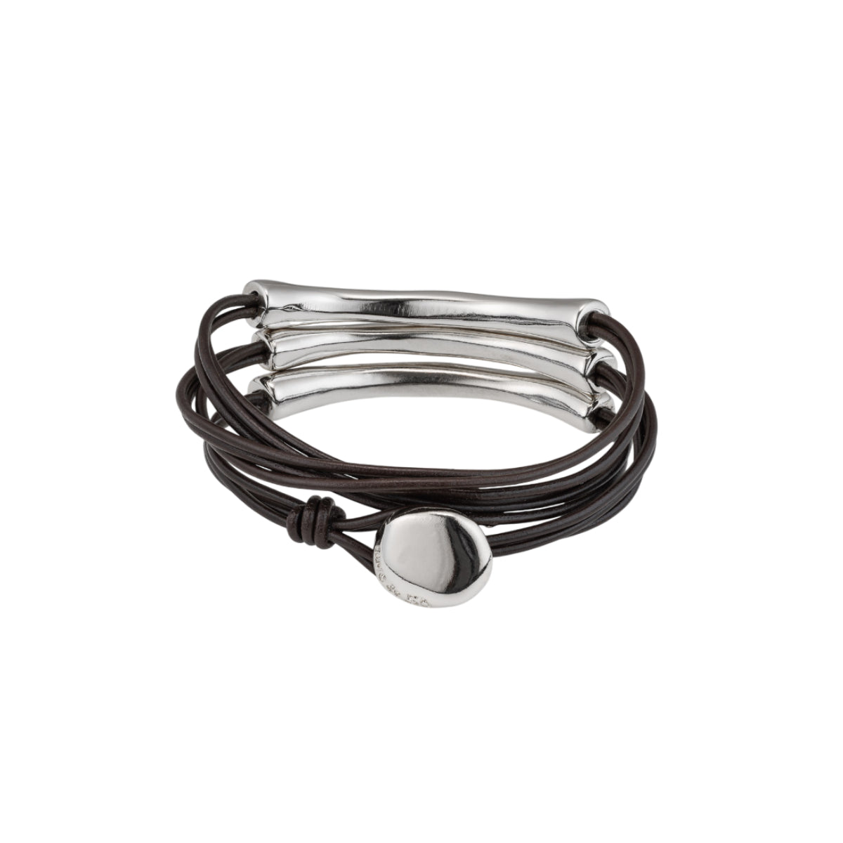 UNOde50 Not To Be Women's Three Strand Leather Bracelet in Metal