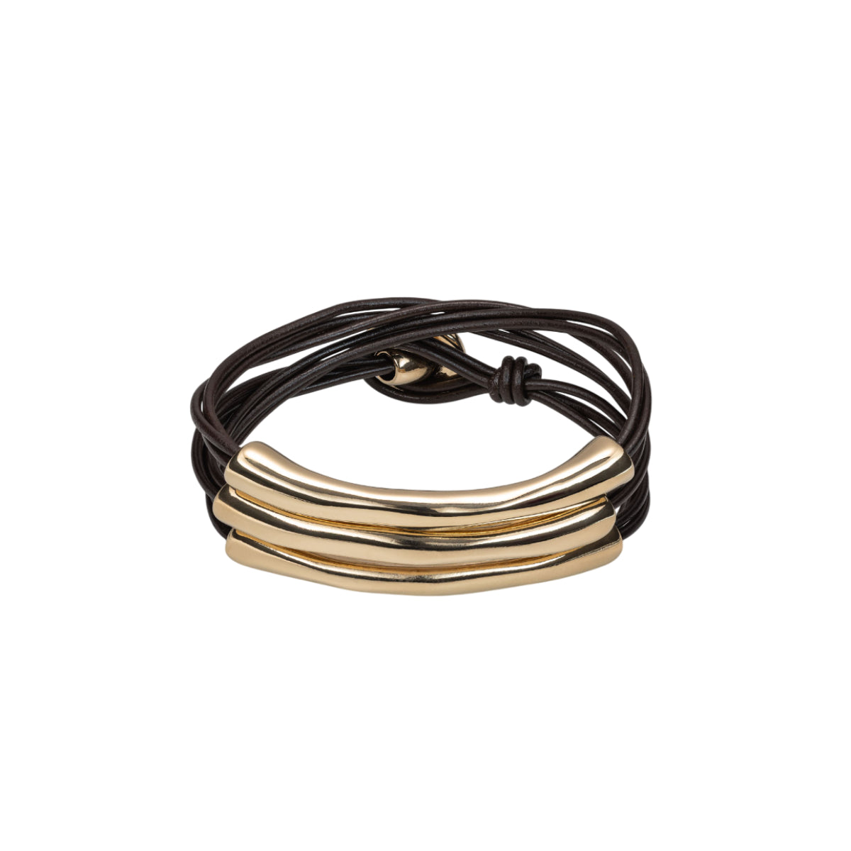 UNOde50 Not To Be Women's Three Strand Leather Bracelet in Metal
