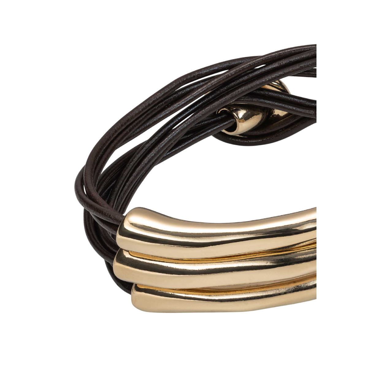 UNOde50 Not To Be Women's Three Strand Leather Bracelet in Metal