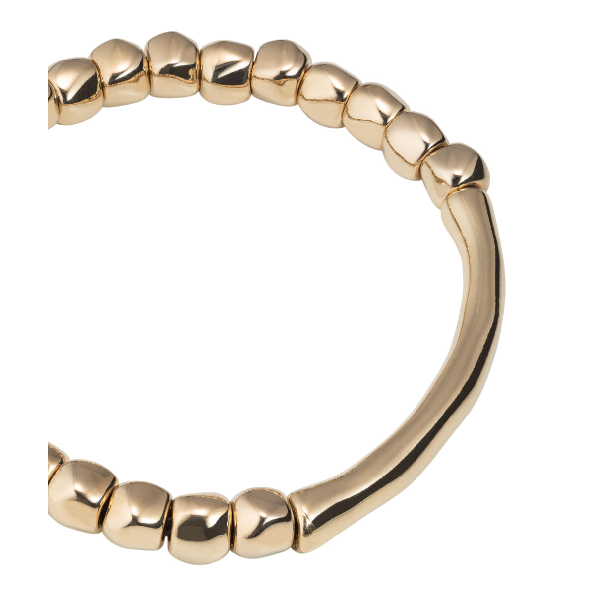 UNOde50 Journey Unisex Tubular Piece Beaded Stretch Bracelet in Metal