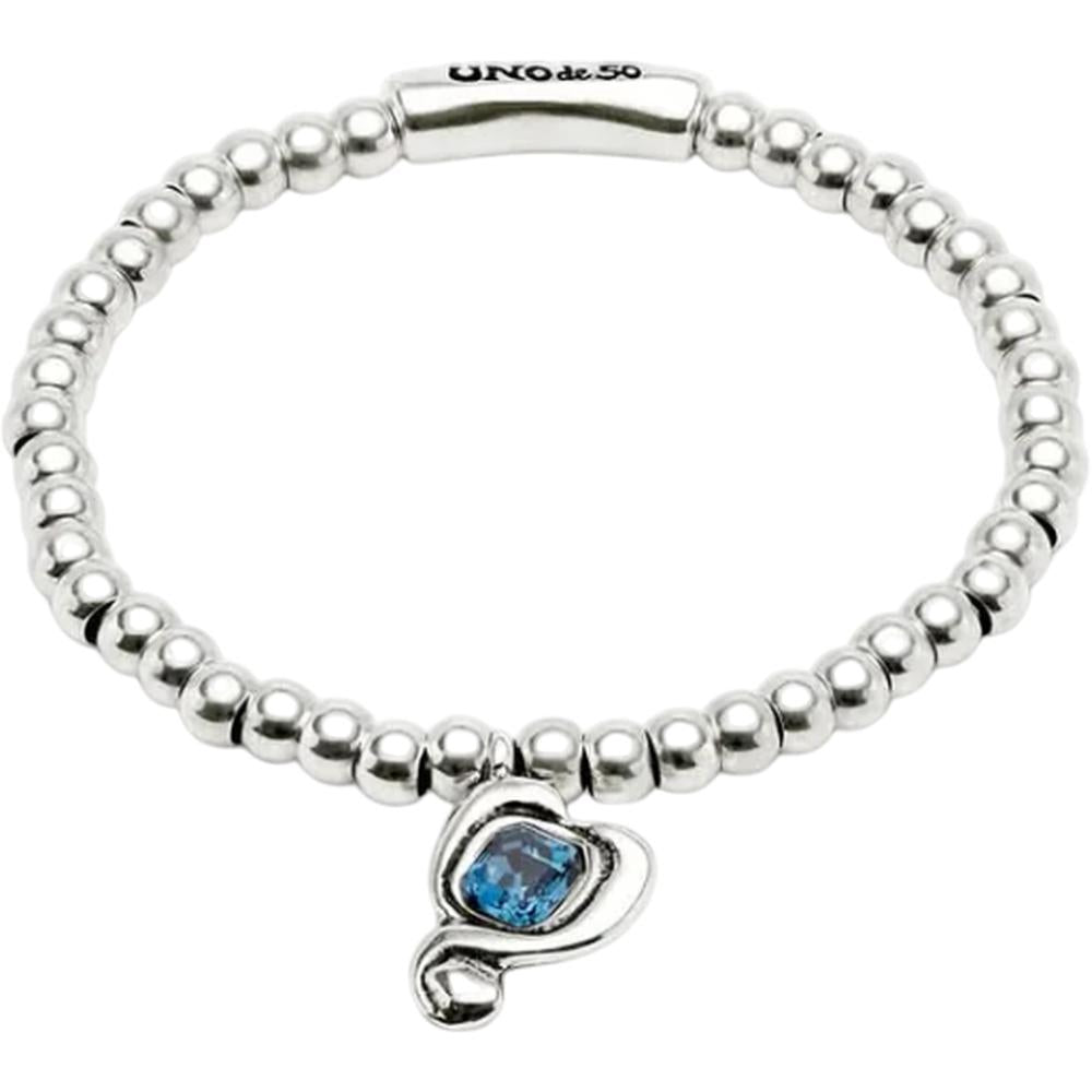 UNOde50 Ser Expresiva Women's Heart and Crystal Beads Bracelet in Sterling Silver-Plating over Metal Alloy