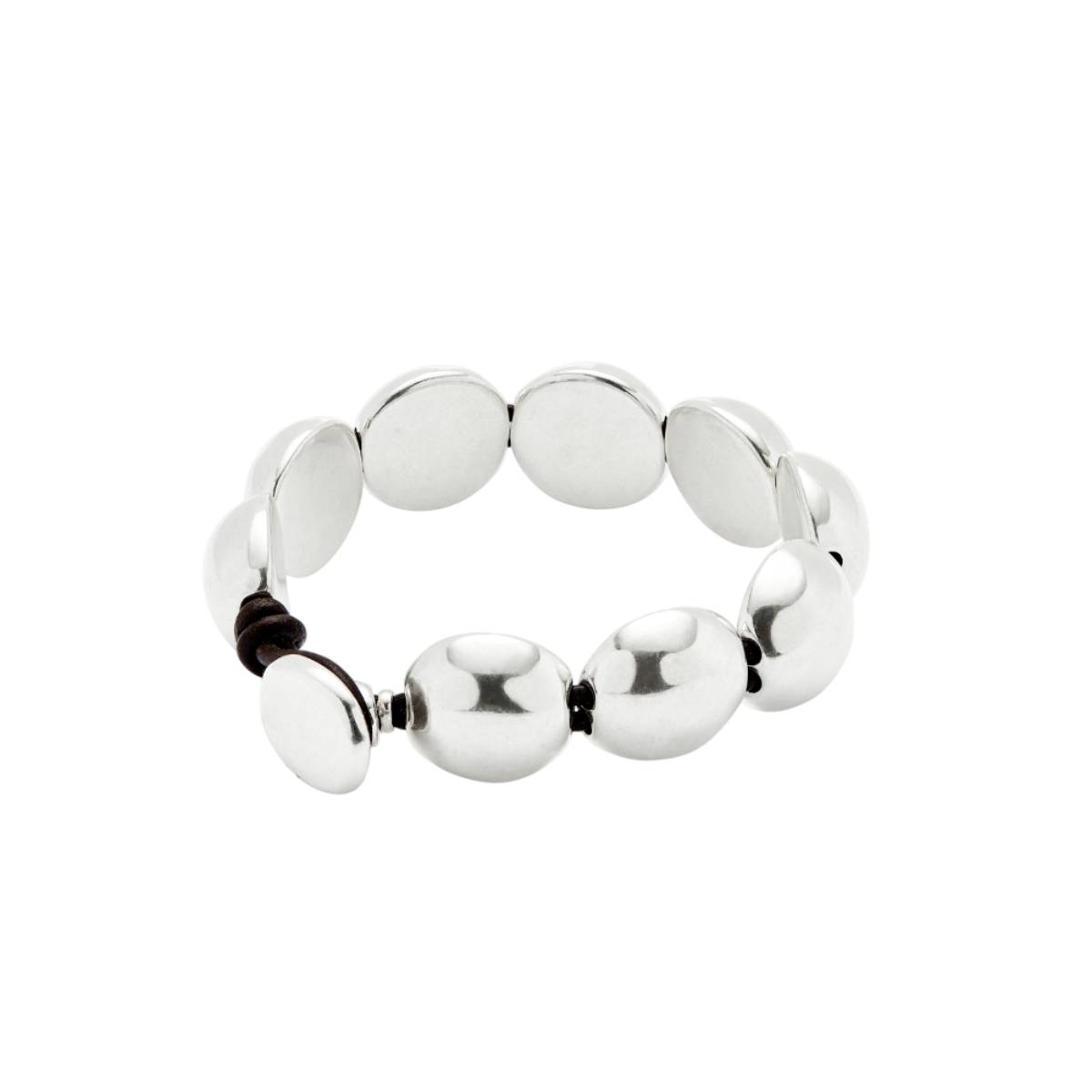 UNOde50 Ser Intrepida Unisex Round Beads Bracelet in Sterling Silver-Plating over Metal Alloy