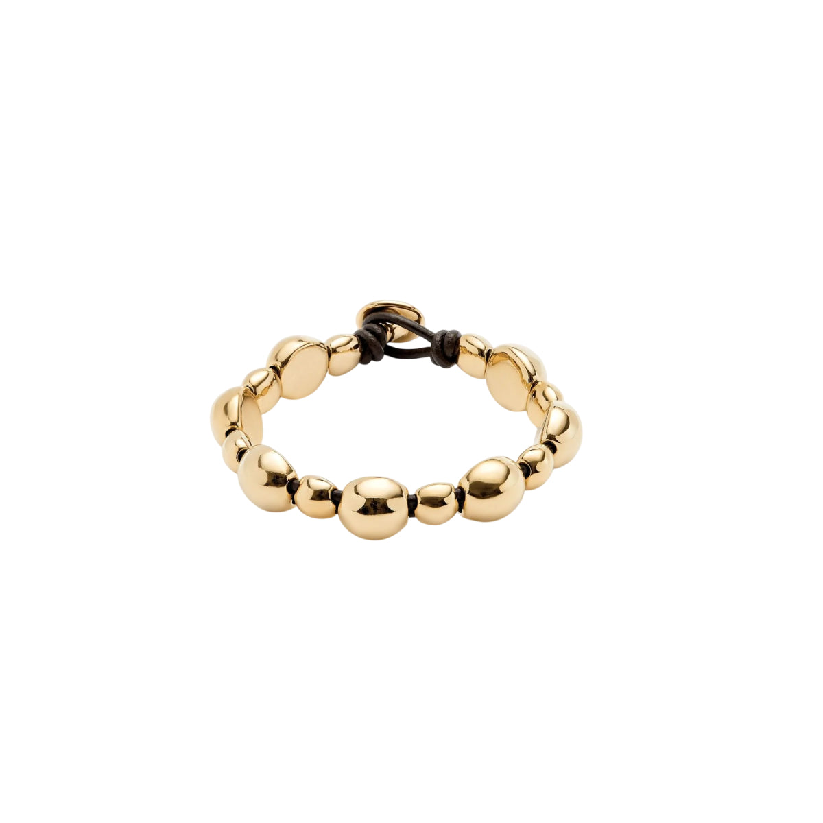 UNOde50 Ser Intrepida Unisex 6.1" Bead Bracelet in 18K Gold-Plating over Metal Alloy