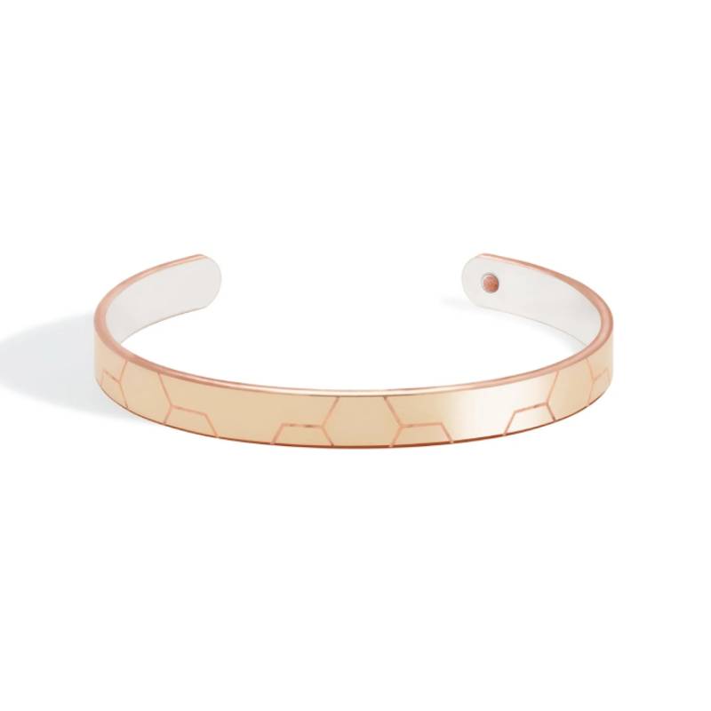 Metal Alchemist Trialchemy Bonded HoneyComb Cuff In 14K Gold Plated Over 925 Sterling Silver