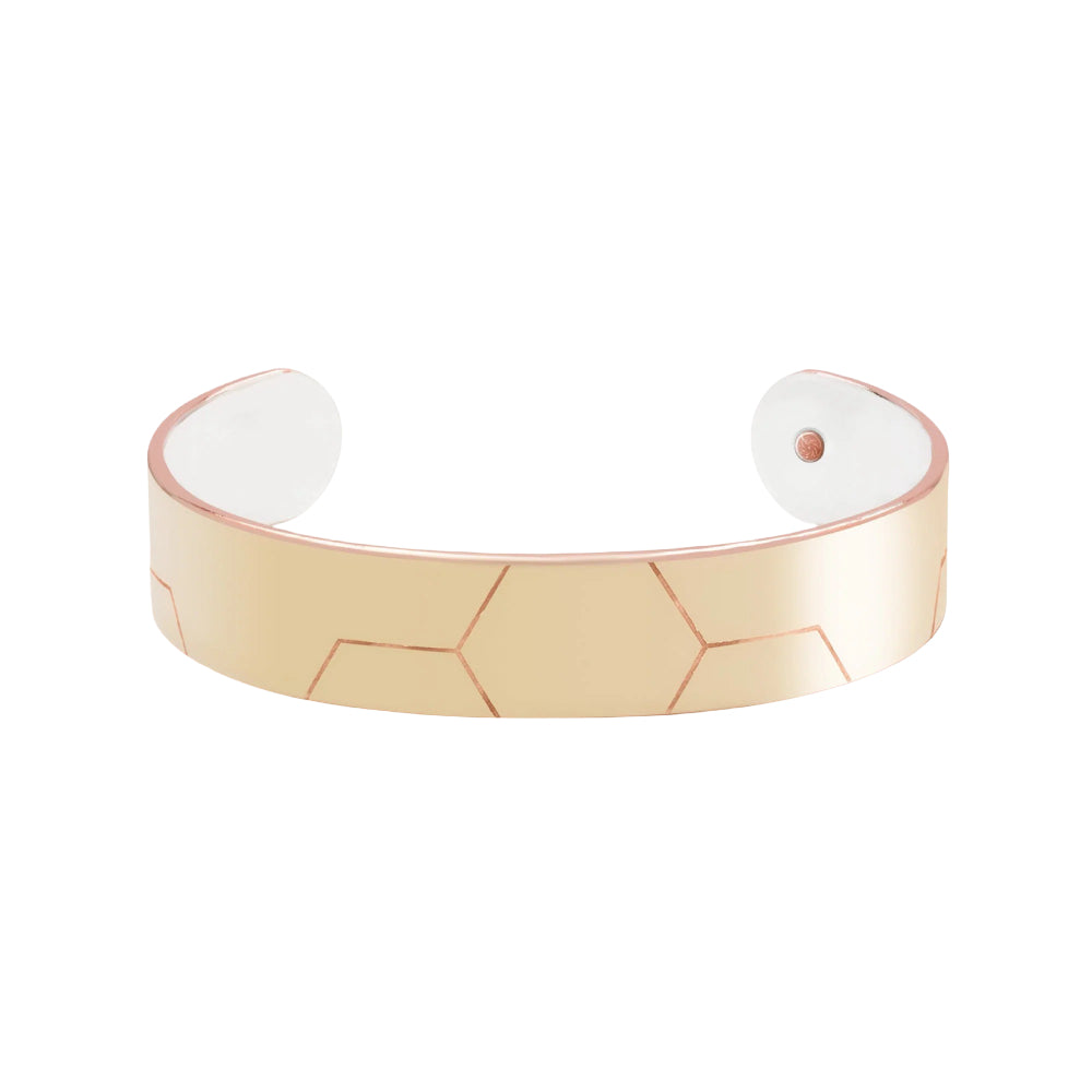 Metal Alchemist Honeycomb Bonded Cuff in 14K Gold Plated over 925 Sterling Silver