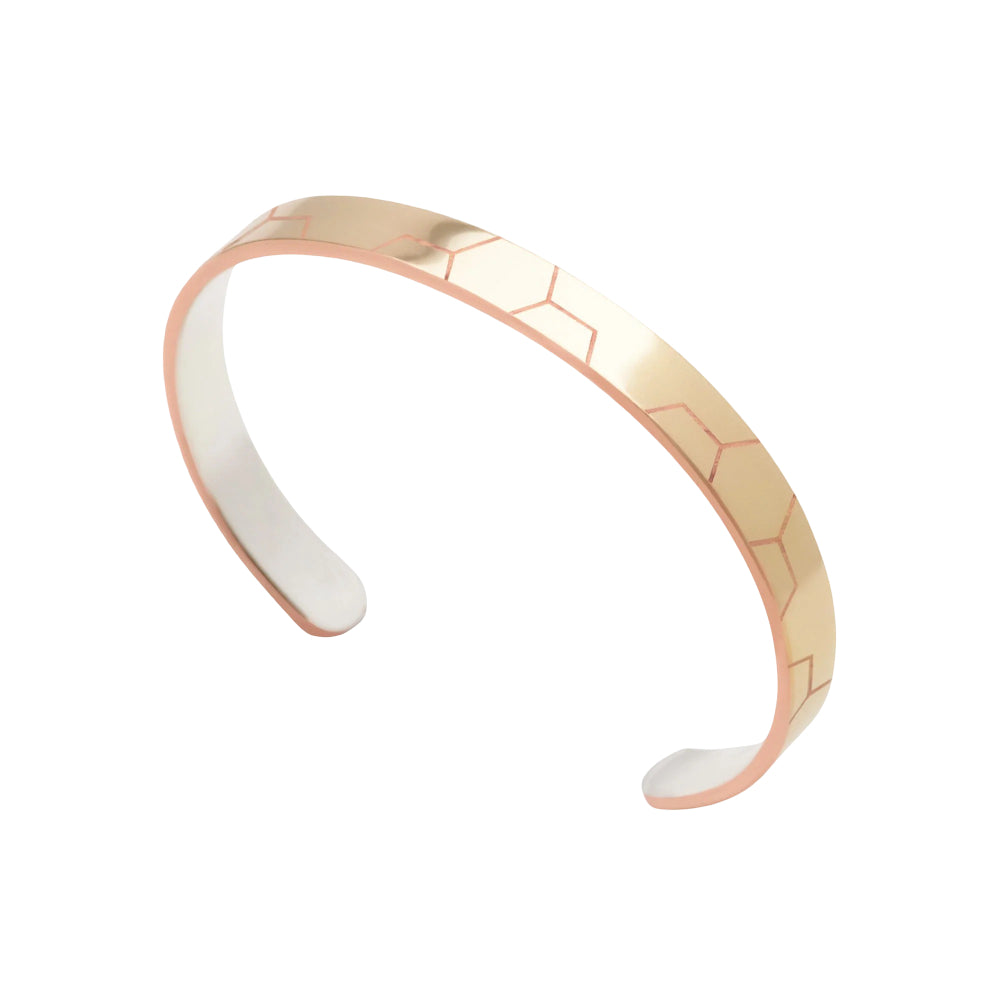Metal Alchemist Honeycomb Bonded Cuff in 14K Gold Plated over 925 Sterling Silver