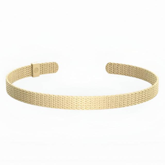 Metal Alchemist Woven Armor Cuff In 18K Gold Plated Over 925 Sterling Silver