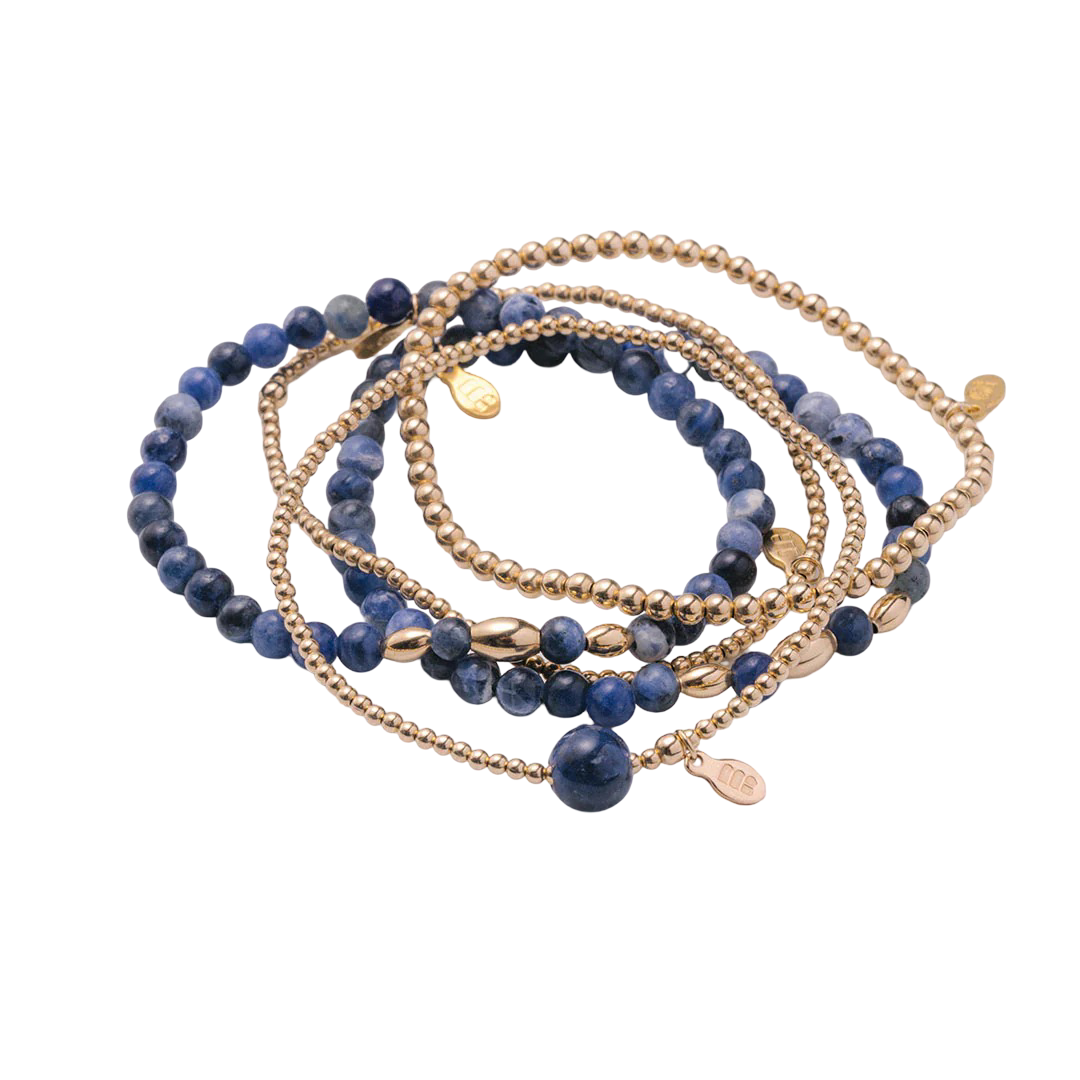 Metal Alchemist Blue Sodalite Stackable Bracelet